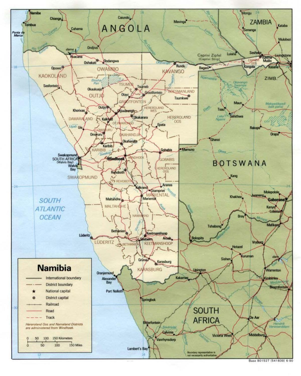 Χάρτης της Ναμίμπια ταξιδιού