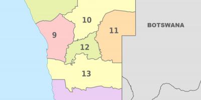 Πολιτικό χάρτη της Ναμίμπια